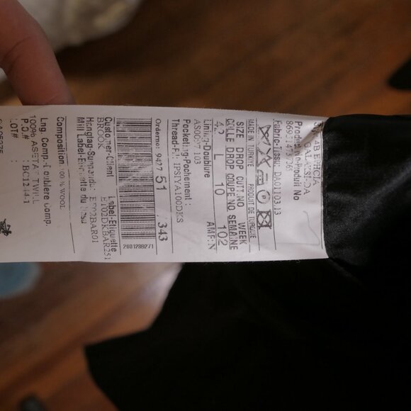 Baracuta 3 Button Black Twill Wool Jacket - Size 42 - Picture 6 of 6